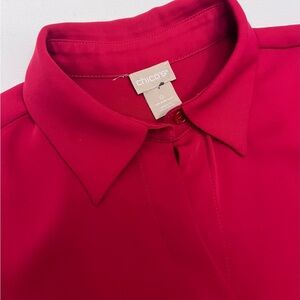 Chico's Vibrant Red Collared Shirt